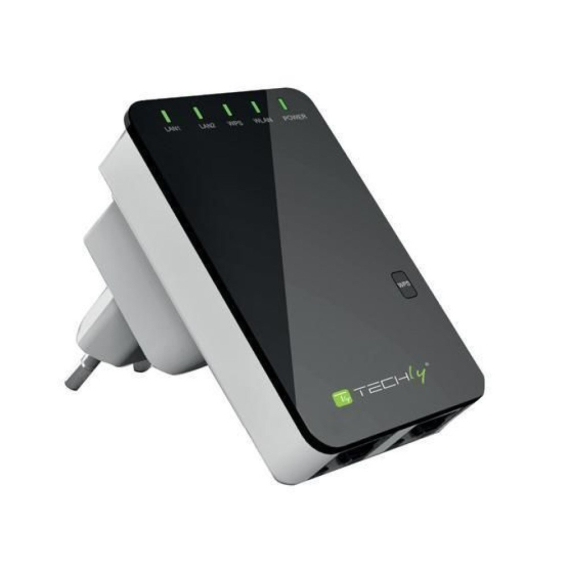 Obrázok pre Techly I-WL-REPEATER2 bezdrátový router Fast Ethernet Černá, Bílá