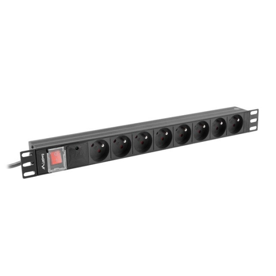 Obrázok pre LANBERG POWER STRIP RACK PDU 19" (1U, 16A, 7X Shuko, 2m)