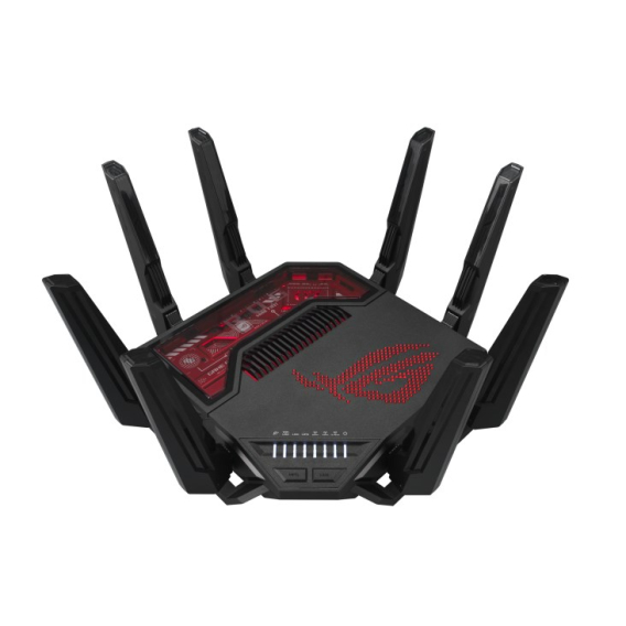 Obrázok pre ASUS ROG Rapture GT-BE19000 bezdrátový router Multi-Gigabit Ethernet Tři pásma (2,4 GHz / 5 GHz / 6 GHz) Černá, Červená