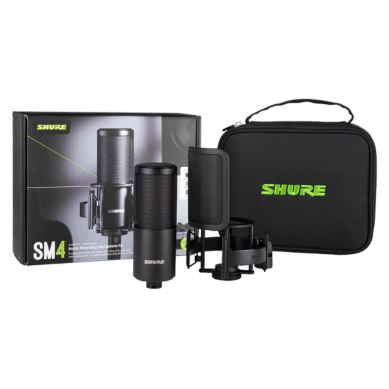 Obrázok pre Shure SM4-K-KIT - kondenzátorový mikrofon, externě polarizovaný, rukojeť, popfiltr, pouzdro