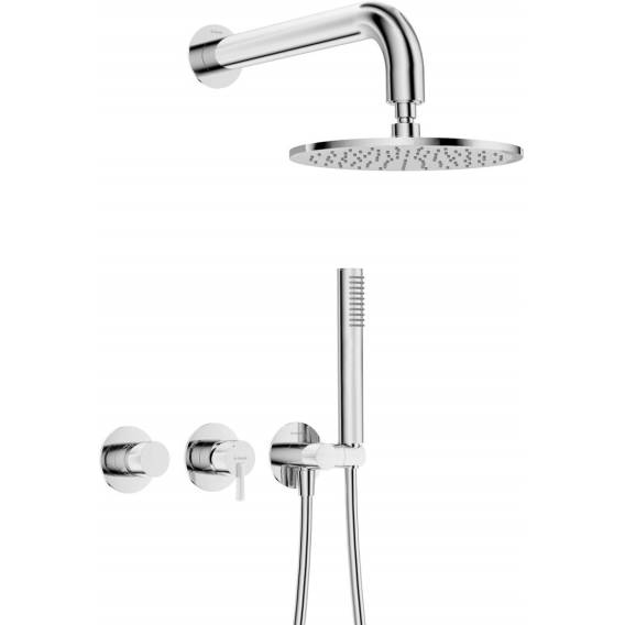 Obrázok pre Concealed shower set with overhead shower - with horizontal mixer