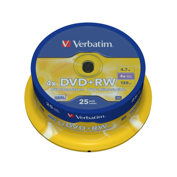 Obrázok pre Verbatim DVD+RW Matt Silver 4,7 GB 25 kusů