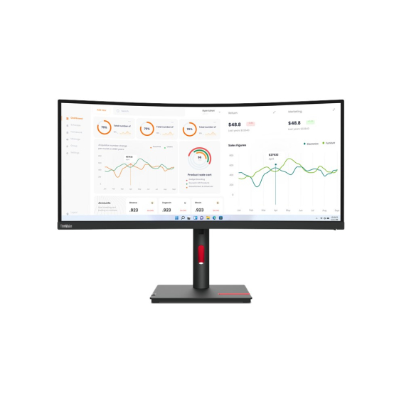 Obrázok pre Lenovo ThinkVision T34w-30 LED display 86,4 cm (34") 3440 x 1440 px Wide Quad HD Černá