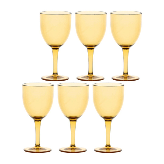 Obrázok pre ROSE&TULIPANI FIABA Set of 6 acrylic wine glasses 400 ml, amber