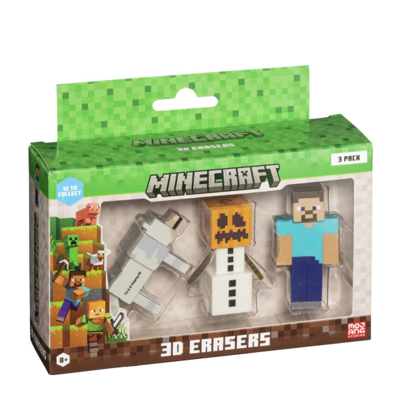 Obrázok pre MINECRAFT 3D ERASERS - 3 PACK VER.B