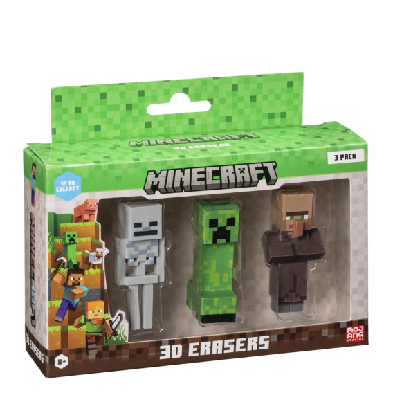 Obrázok pre MINECRAFT 3D ERASERS - 3 PACK VER.D