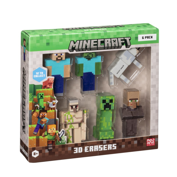 Obrázok pre MINECRAFT 3D ERASERS - 6 PACK DELUXE BOX VER.A