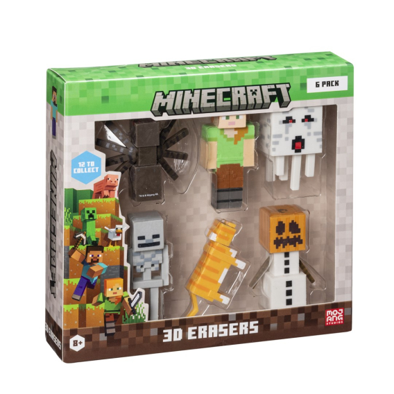 Obrázok pre MINECRAFT 3D ERASERS - 6 PACK DELUXE BOX VER.B