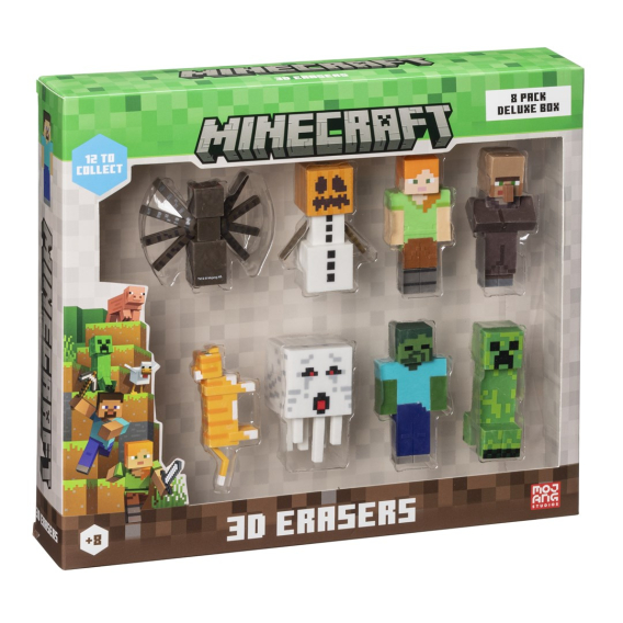 Obrázok pre MINECRAFT 3D ERASERS - 8 PACK DELUXE BOX VER.B