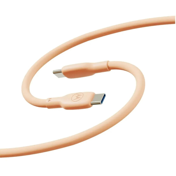 Obrázok pre Motorola Silikonový kabel USB-C na USB-C 2m, 5A Peach