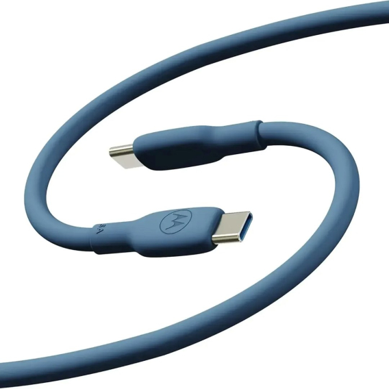 Obrázok pre Motorola Silikonový kabel USB-C na USB-C 2m, 5A Modrá