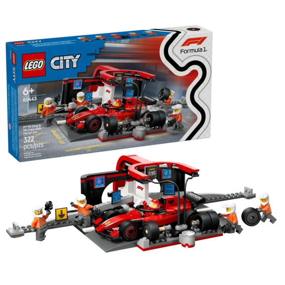 Obrázok pre LEGO CITY 60443 F1 - Zastávka v boxech a posádka s vozem Ferrari