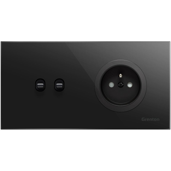 Obrázok pre Socket type F SOCKET+SWITCH black Grenton