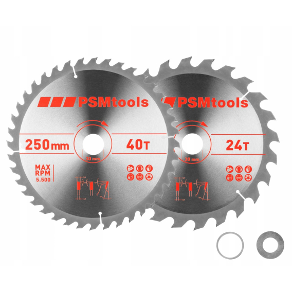 Obrázok pre Set of two discs HM 250x30mm 24/40Z