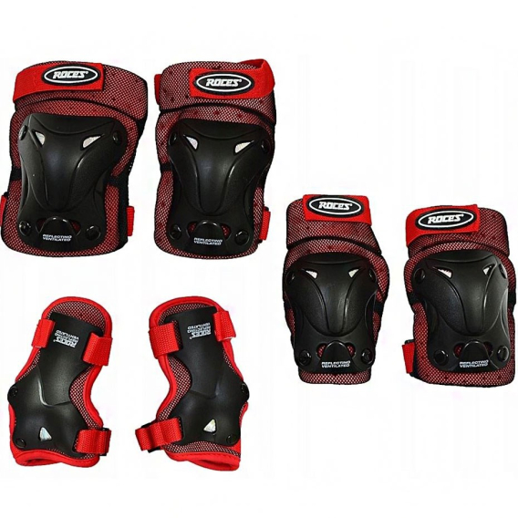 Obrázok pre Roces Ventilated JR Red/Black 3-Pack 301352 02 M Inline Skate Pads