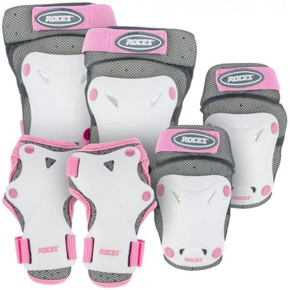 Obrázok pre Roces Ventilated JR White-Pink 3 Pack 301352 03 Junior M Inline Skate Pads