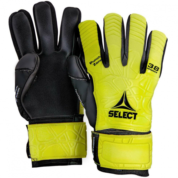 Obrázok pre Select 38 Advance Goalkeeper Gloves Yellow-Black 17677 9.5