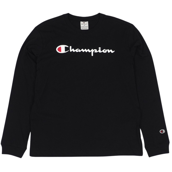 Obrázok pre Men's Champion Crewneck Long Sleeve T-Shirt Black 220257 KK001 L