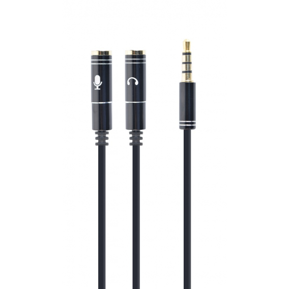 Obrázok pre Gembird !Adapter audio microphon 3.5mm mini Jack/4PIN/0. audio kabel 0,2 m 2 x 3.5mm Černá