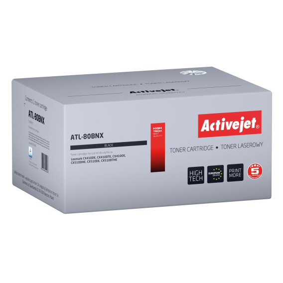 Obrázok pre Activejet toner ATL-80BNX (náhrada za Lexmark 80C2HKE, Supreme; 4000 stran; černý)