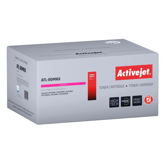 Obrázok pre Activejet Toner ATL-80MNX (náhrada za Lexmark 80C2HME, Supreme; 3000 stran; purpurový)