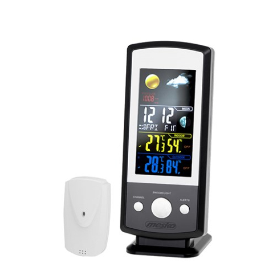 Obrázok pre Functions: Clock, Calendar, Alarm Clock, Thermometer, Barometer, Hygrometer, Anemometer/Wind Sensor, Rain Gauge, Weather Forecast, Moon Phases, Dew Point Measurement, Heat Index, UV Index, Illuminance and Wi-Fi. 7-in-1 wireless sensor included