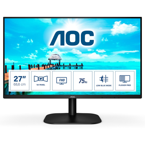 Obrázok pre AOC 27B2DM počítačový monitor 68,6 cm (27") 1920 x 1080 px Full HD Černá