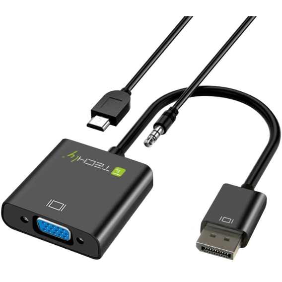 Obrázok pre Techly HDMI - VGA+3.5mm+Micro USB B M/F 0,15 m Černá