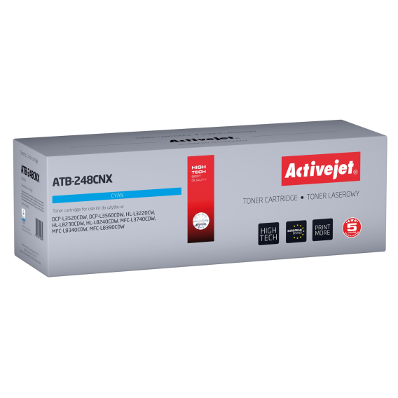 Obrázok pre Activejet ATB-248CNX Toner pro tiskárny Brother; náhradní Brother TN248XLC; Supreme; 2300 stran; modrý)