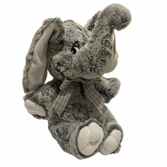 Obrázok pre Gray Elephant Plush Mascot Sitting with Bow 40cm 4187