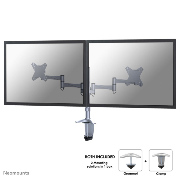 Obrázok pre Neomounts FPMA-D1330DSILVER Držák/stojan na monitor 68,6 cm (27") Stůl Stříbrná