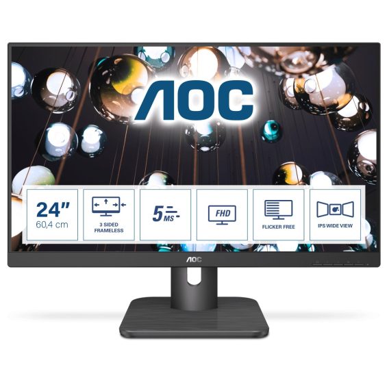 Obrázok pre AOC E1 24E1Q plochý počítačový monitor 60,5 cm (23.8") 1920 x 1080 px Full HD LED Černá