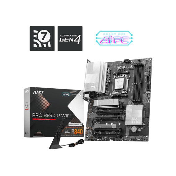 Obrázok pre MSI PRO B840-P WIFI základní deska AMD B840 Zásuvka AM5 ATX