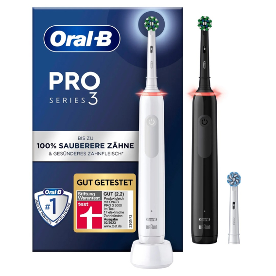 Obrázok pre Oral-B Pro 3 Dospělý Rotační kartáček Černá, Bílá