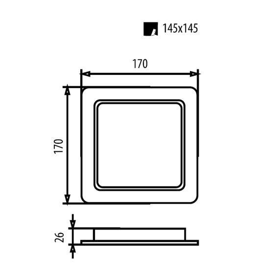 Obrázok pre Stropní panel Maclean LED, podhledový panel SLIM, 18W, neutrální bílá 4000K, 170*170*26mm, 1900lm, MCE374 S