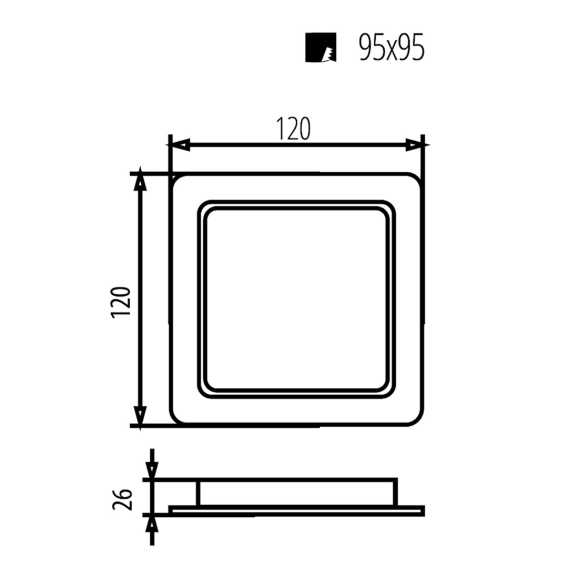 Obrázok pre Stropní panel Maclean LED, podhledový, SLIM, 9W, neutrální bílá 4000K, 120*120*26mm, 900lm, MCE373 S