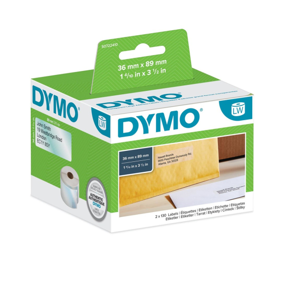 Obrázok pre DYMO LW - Large Address Labels - 36 x 89 mm - S0722410 Průhledná Samolepicí štítek