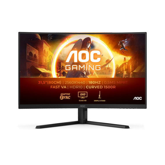 Obrázok pre AOC G4 CQ32G4VE počítačový monitor 81,3 cm (32") 2560 x 1440 px Quad HD LCD Černá, Šedá