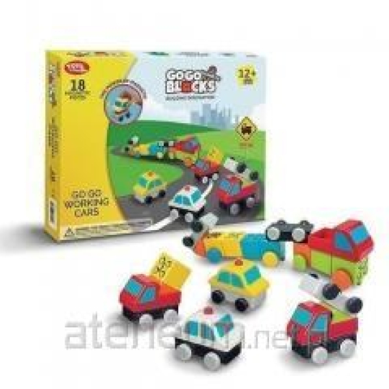 Obrázok pre Magnetic Blocks Moving Cars 18 pieces