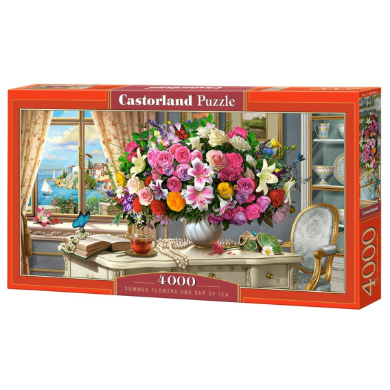 Obrázok pre Castorland Summer Flowers and Cup of Tea 4000 pcs Puzzle 4000 kusů Umění