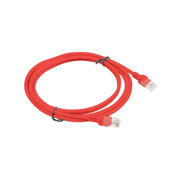 Obrázok pre PATCHCORD KAT.5E UTP 2M CZERWONY FLUKE PASSED LANBERG 10-PACK