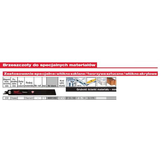 Obrázok pre Milwaukee 230mm diamond blade with rough tooth, 1 piece