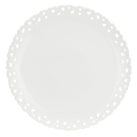 Obrázok pre Embellished Valentino cake plate - White, 34 cm