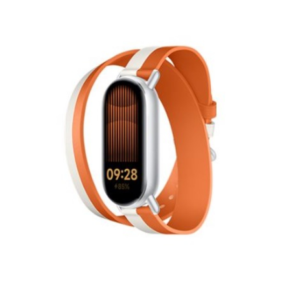 Obrázok pre Xiaomi Dual-tone Leather Strap | 140–180mm | White and Orange | Calf Leather, PU (inside)