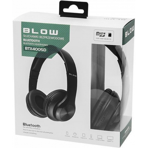 Obrázok pre Bezdrôtové slúchadlá BLOW BTX400SD 32-787 # (bluetooth, do uší; Bluetooth; čierne)