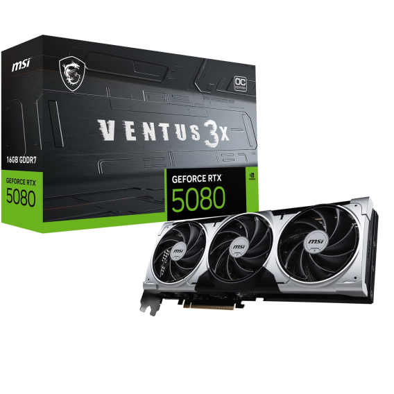 Obrázok pre MSI VENTUS GEFORCE RTX 5080 16G 3X OC PLUS grafická karta NVIDIA 16 GB GDDR7