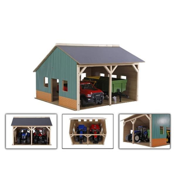 Obrázok pre Shed for Two Tractors with Dimensions 55x53x38cm, Scale 1:16 HIPO