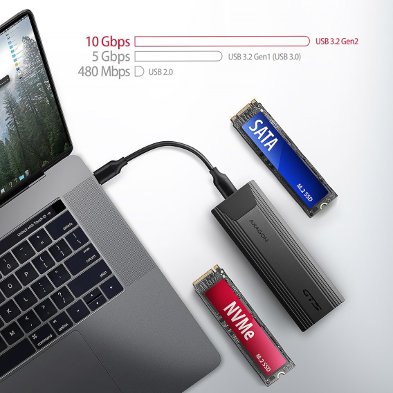 Obrázok pre Axagon EEM2-GTS2 rámeček na disk SSD rámeček Černá M.2