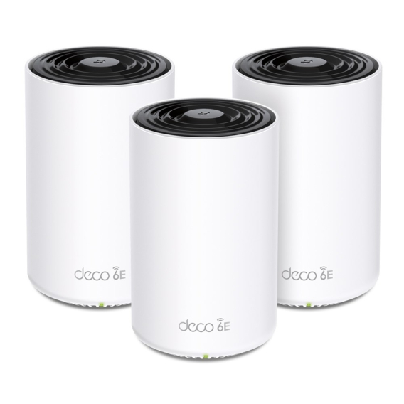 Obrázok pre TP-Link Deco XE75 Pro (3-pack) Tři pásma (2,4 GHz / 5 GHz / 6 GHz) Wi-Fi 6E (802.11ax) Bílá Vnitřní