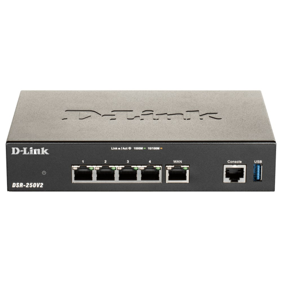 Obrázok pre D-Link DSR-250V2 bezdrátový router Gigabit Ethernet Černá